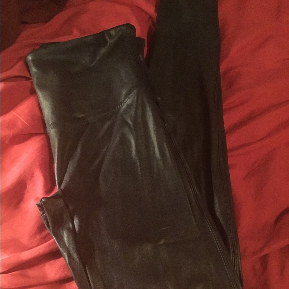Used Spanx faux leather leggings.